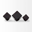 Mercana Mayweather Black Geometric Ceramic Cubes-Set of 3