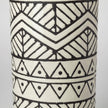 Mercana Uhura Cream Black Patterned Cylindrical Vase Clearance