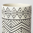 Mercana Uhura Cream Black Patterned Cylindrical Vase Clearance