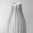 Mercana Kira Small White Pinstripe Ceramic Vase