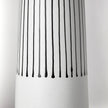 Mercana Kira Small White Pinstripe Ceramic Vase