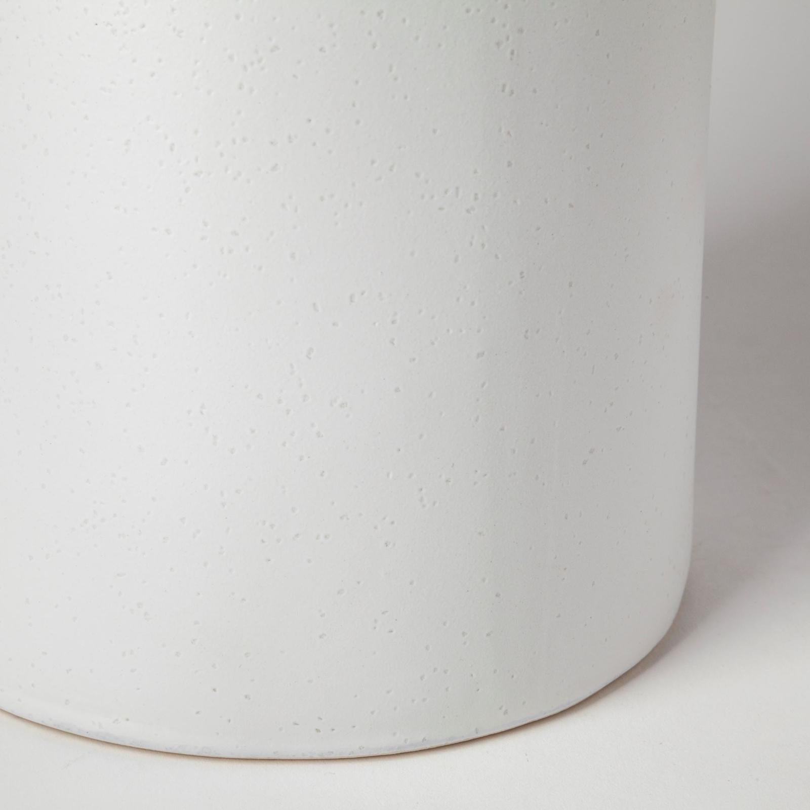 Mercana Kira Small White Pinstripe Ceramic Vase