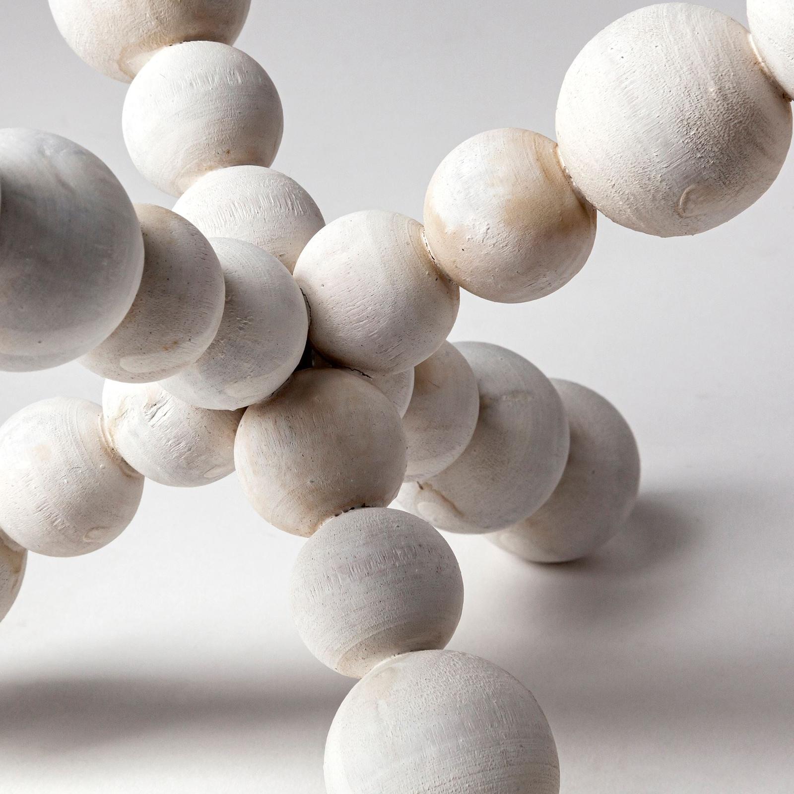 Mercana Carrollton Off-White Geometric Wood Ball Jack