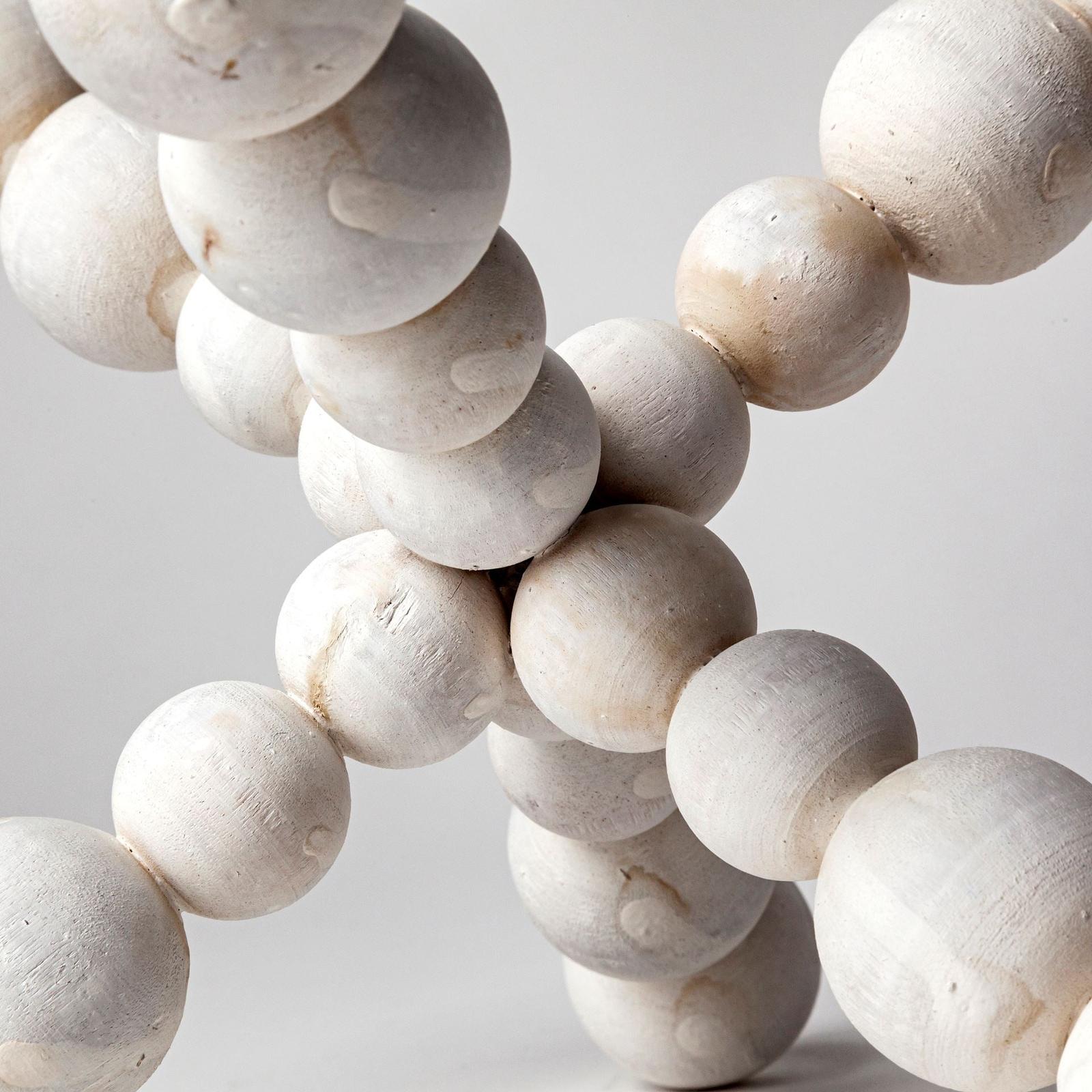 Mercana Carrollton Off-White Geometric Wood Ball Jack