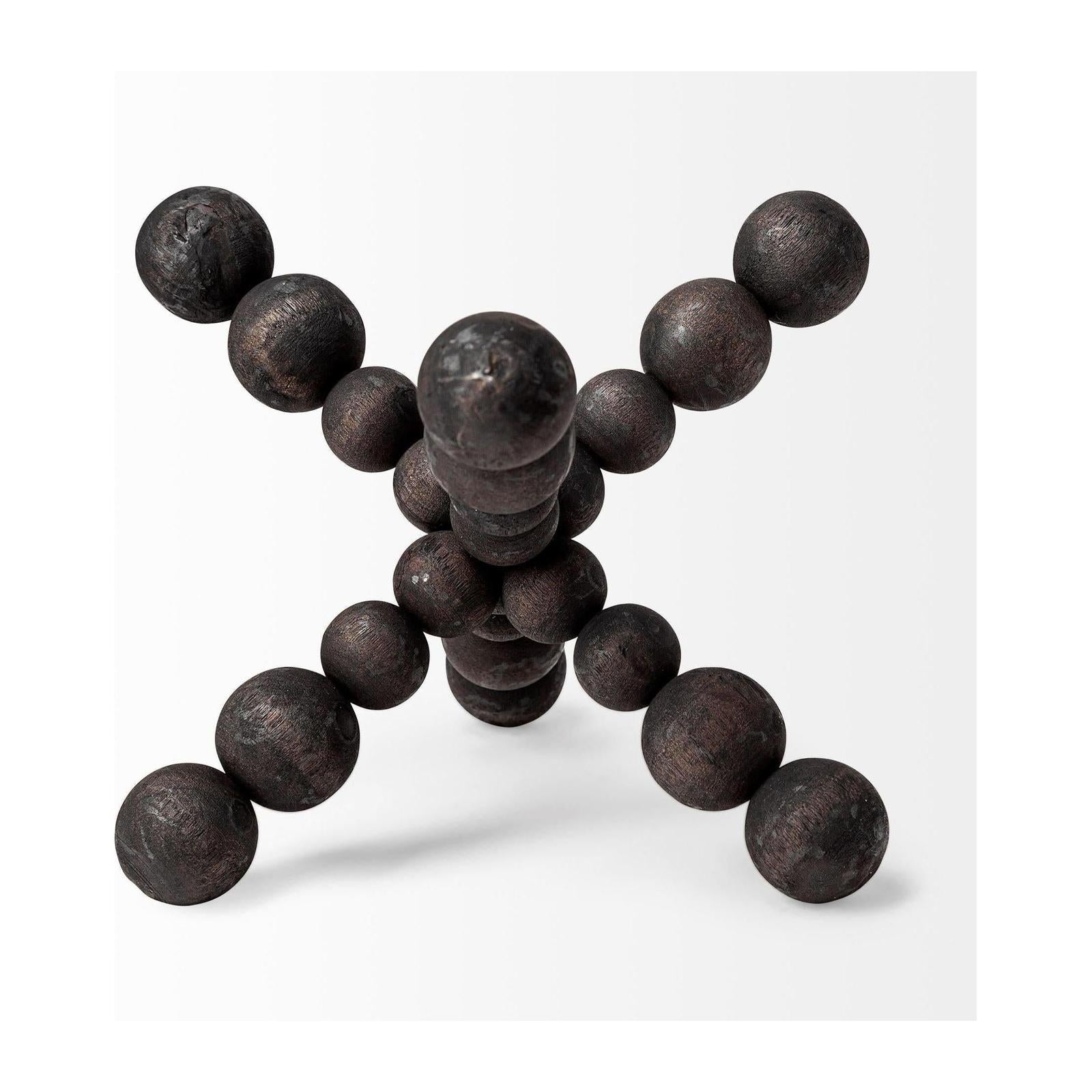 Mercana Carollan Black Geometric Wood Ball Jack