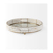Mercana Decatur Wooden Bead Mirrored Bottom Round Tray Clearance