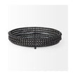 Mercana Decatur Wooden Bead Mirrored Bottom Round Tray Clearance