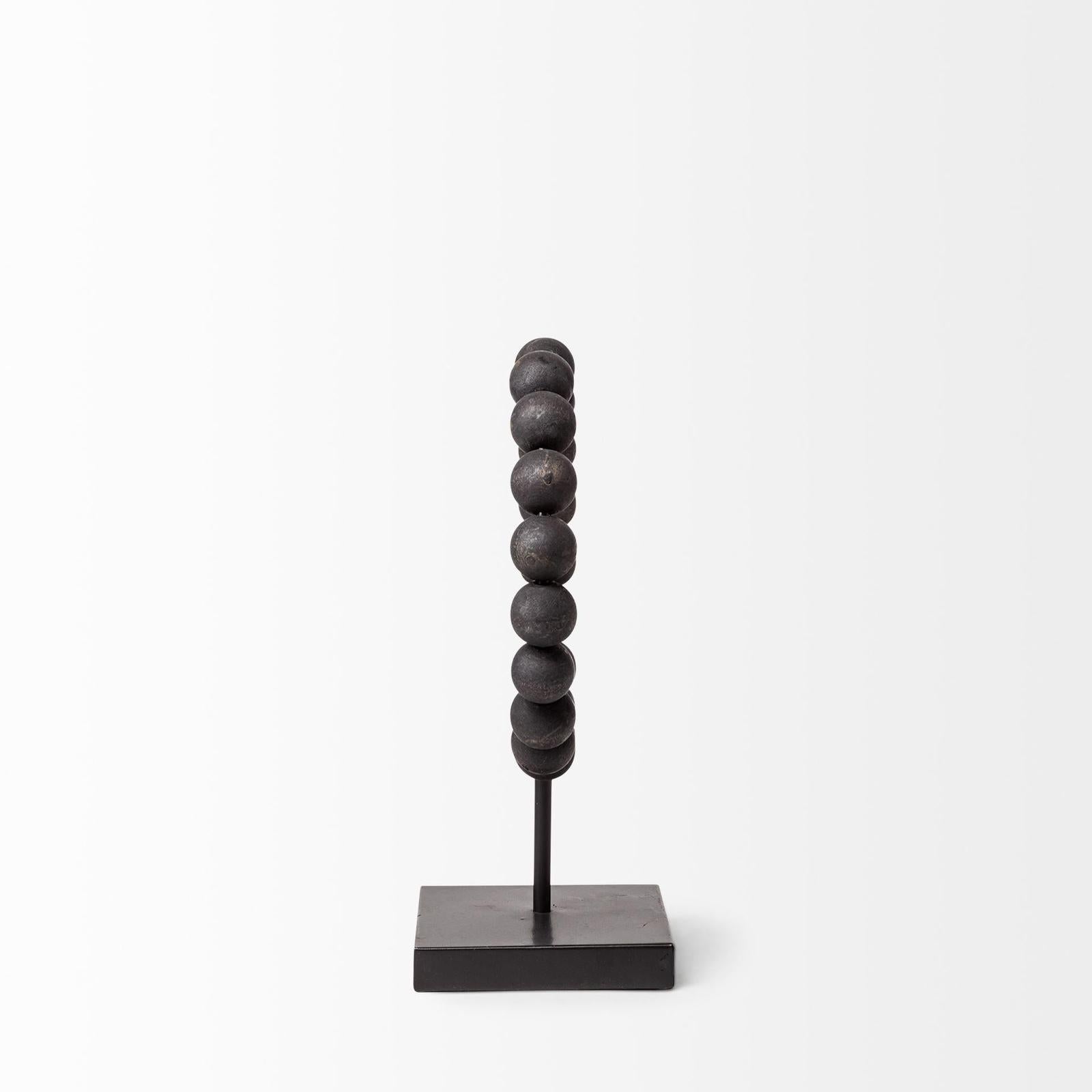 Mercana Tulane Black Beaded Broken Sphere Decorative Object