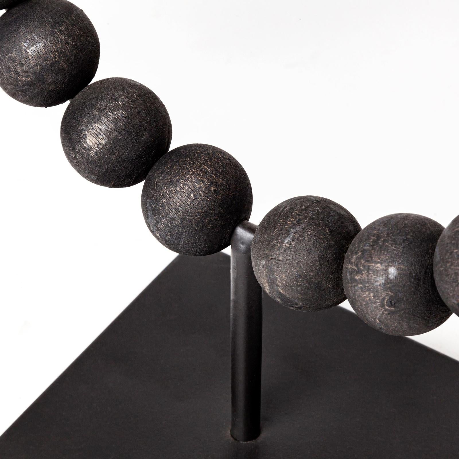 Mercana Tulane Black Beaded Broken Sphere Decorative Object