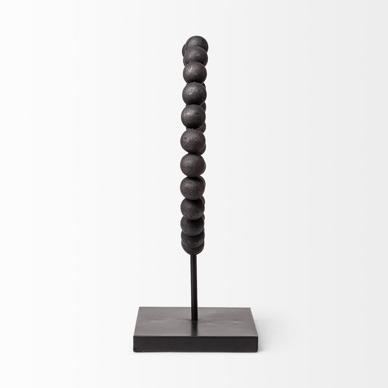 Mercana Tulane Black Beaded Broken Sphere Decorative Object