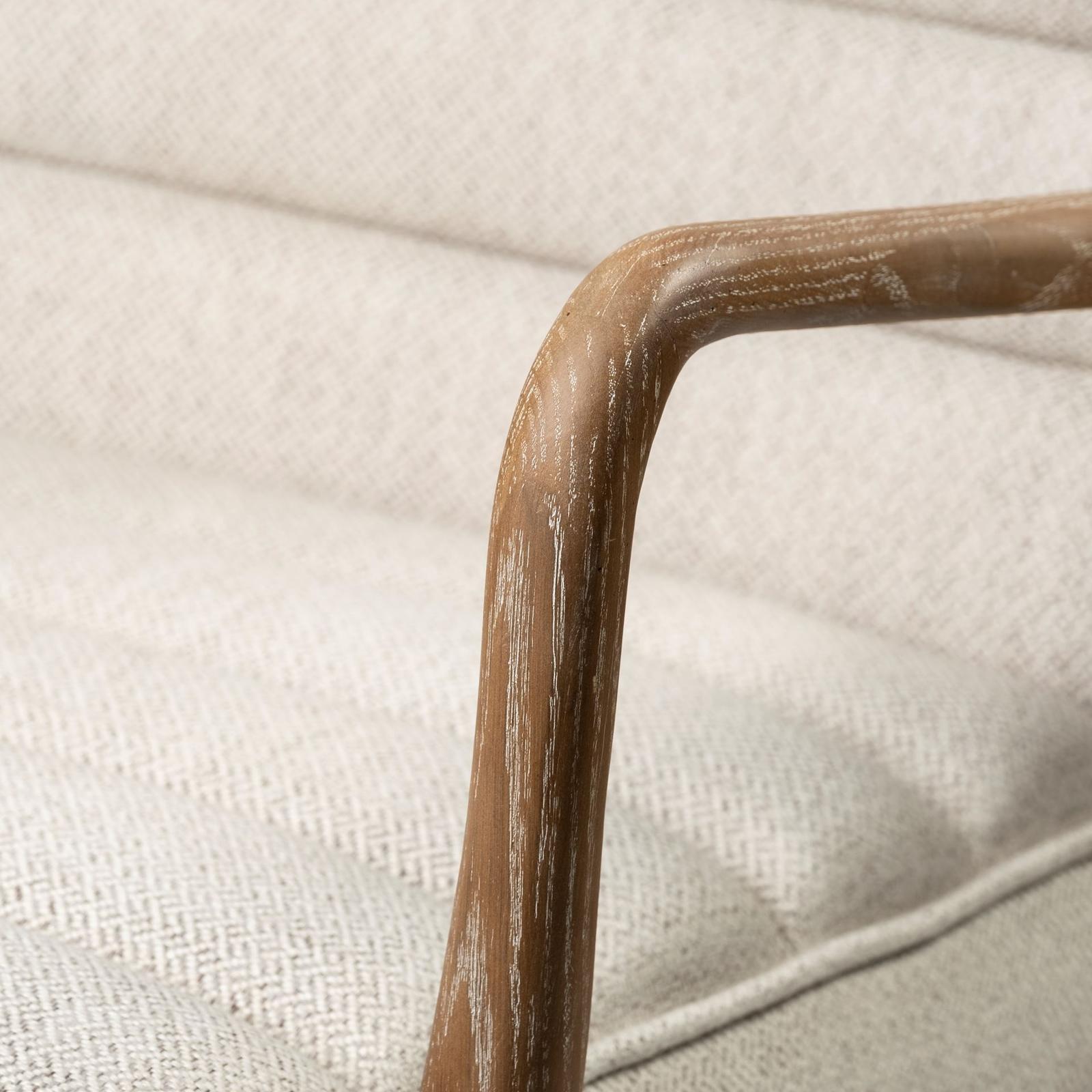 Mercana Ajax II Cream Fabric W/ Brown Wooden Frame Accent Chair