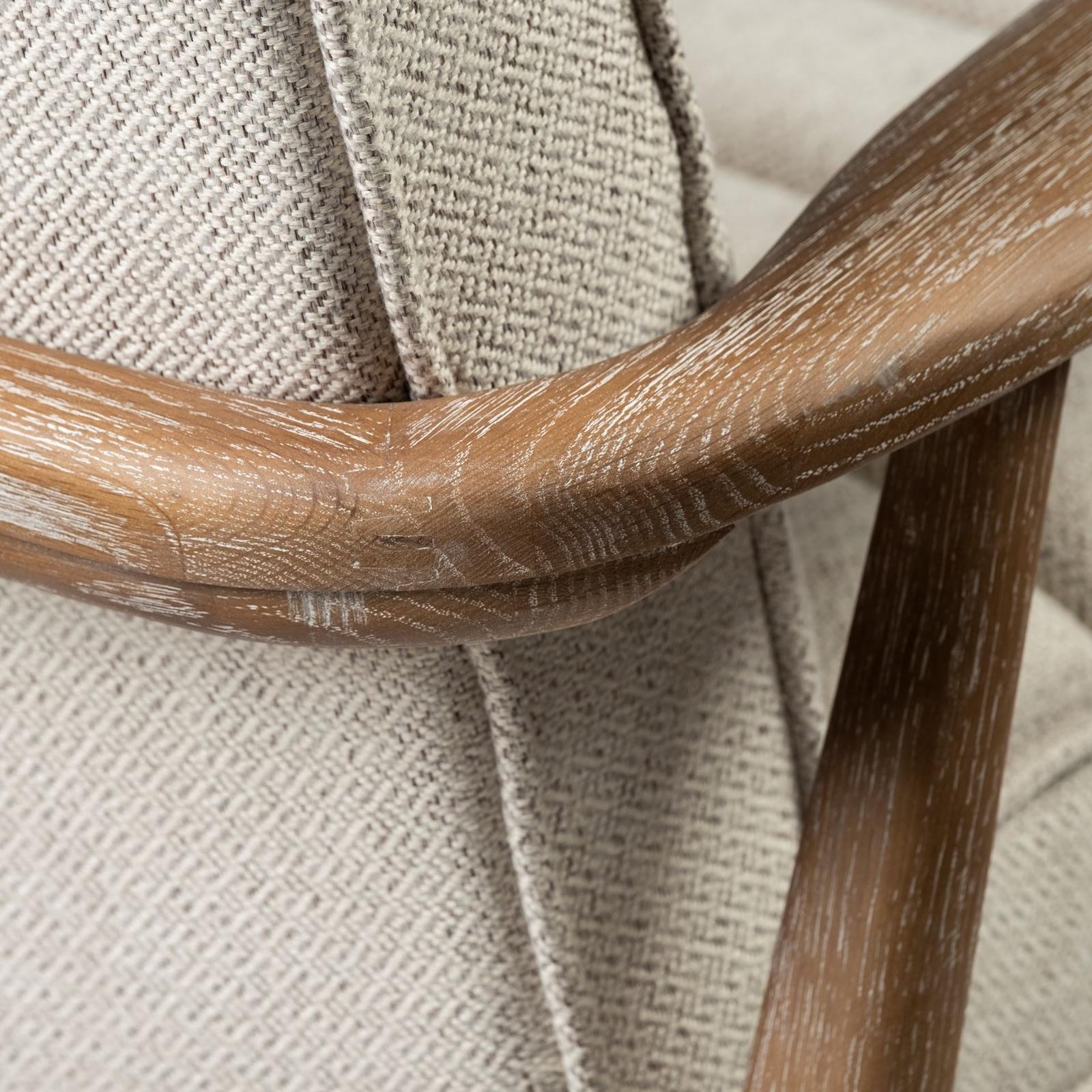 Mercana Ajax II Cream Fabric W/ Brown Wooden Frame Accent Chair