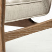 Mercana Ajax II Cream Fabric W/ Brown Wooden Frame Accent Chair