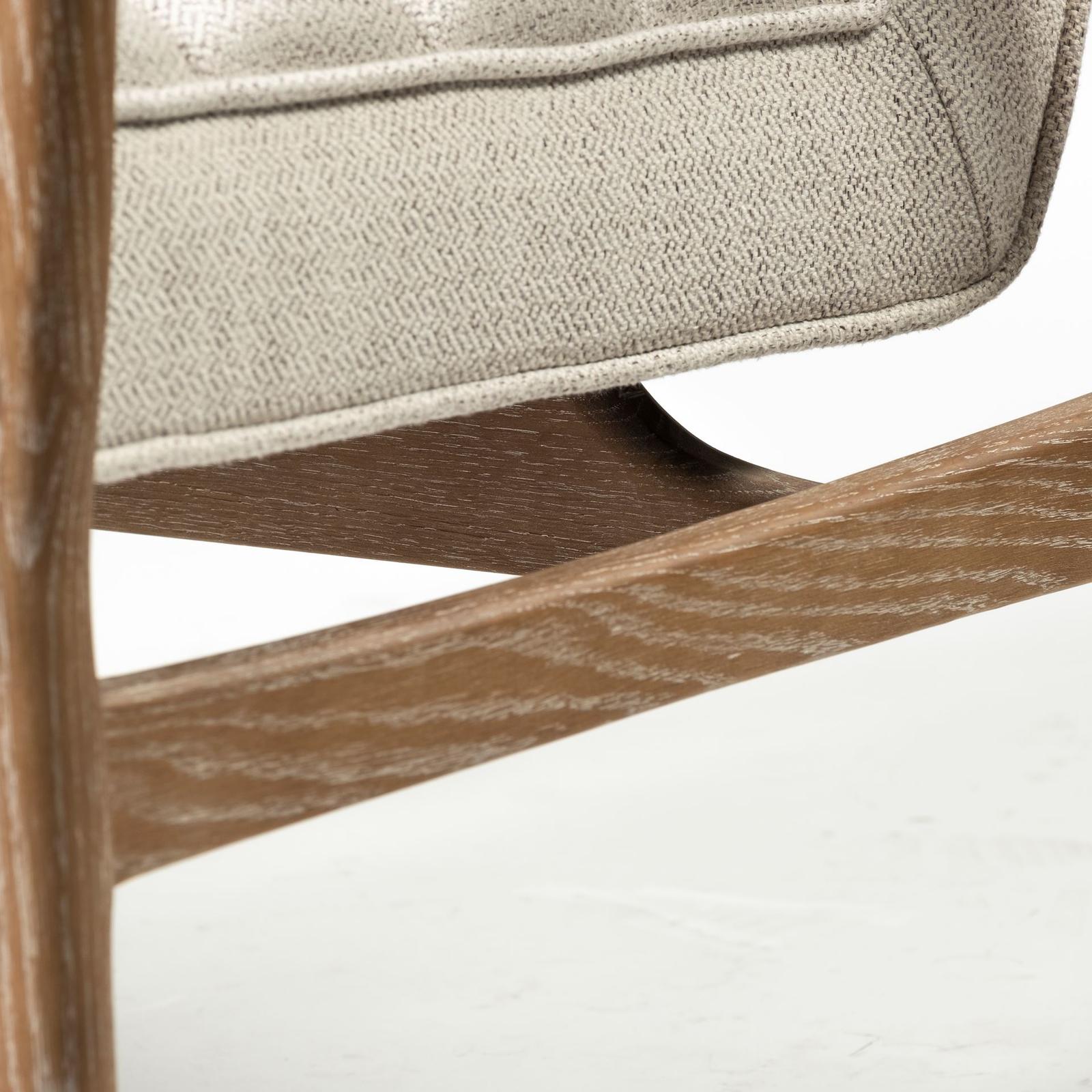 Mercana Ajax II Cream Fabric W/ Brown Wooden Frame Accent Chair