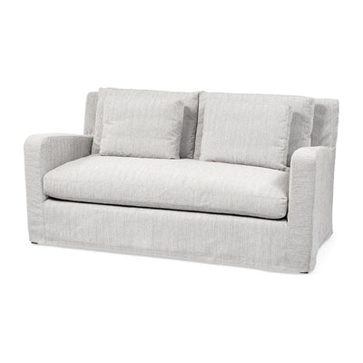 Mercana Denly Frost Gray Slipcover Two Seater Sofa Clearance