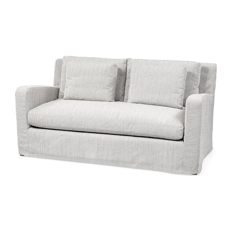 Mercana Denly Frost Gray Slipcover Two Seater Sofa Clearance