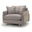 Mercana Roy Upholstered and Brown Wood Frame Arm Chair Clearance