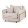 Mercana Roy Upholstered and Brown Wood Frame Arm Chair Clearance