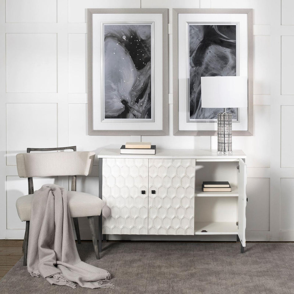 Mercana Savannah White Fir Veneer Accent Cabinet Clearance