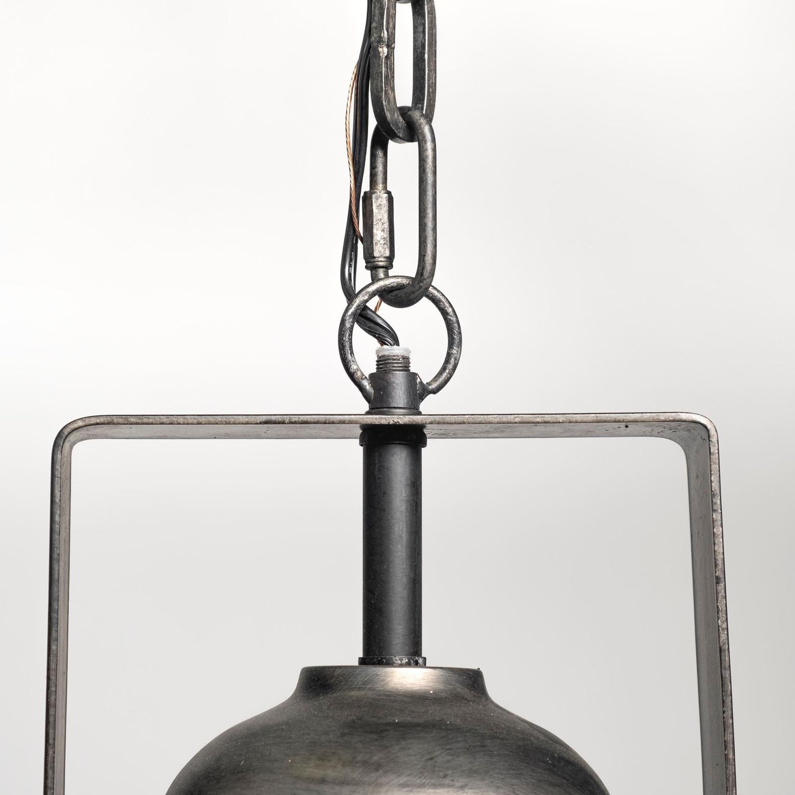 Mercana Bashaw Gray Toned Metal Dome Pendant Light