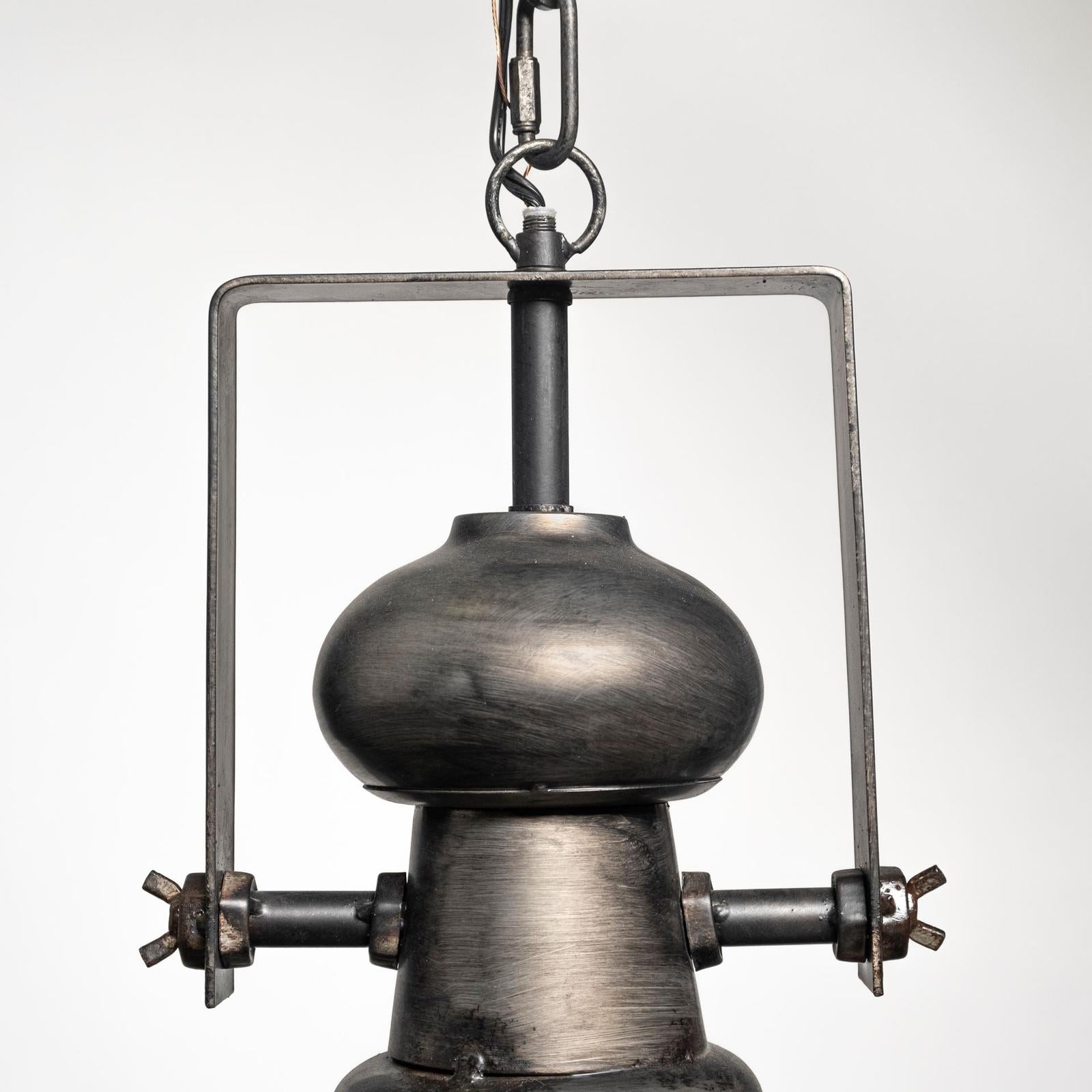 Mercana Bashaw Gray Toned Metal Dome Pendant Light