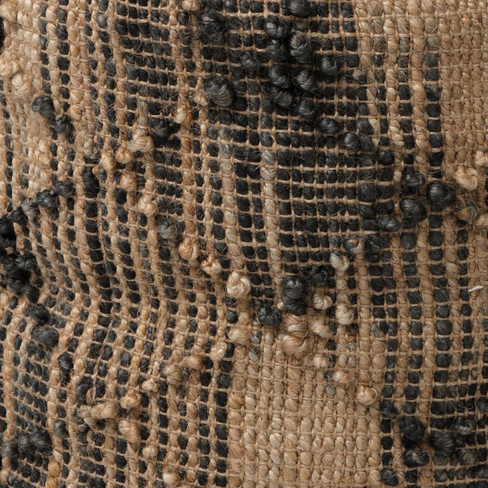 Mercana Riley Tan Jute Popcorn Stich Cylindrical Pouf Clearance