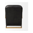 Mercana Horace Black Leather Diamond Pattern w/Gold Iron Frame Accent Chair Clearance