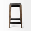 Mercana Nell Black Metal Seat & Foot Rest With Brown Wood Legs Stool