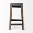 Mercana Nell Black Metal Seat & Foot Rest With Brown Wood Legs Stool
