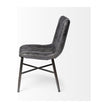 Mercana Horsdal Black Genuine Leather Seat w/ Black Metal Frame Dining Chair Clearance