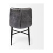 Mercana Horsdal Black Genuine Leather Seat w/ Black Metal Frame Dining Chair Clearance
