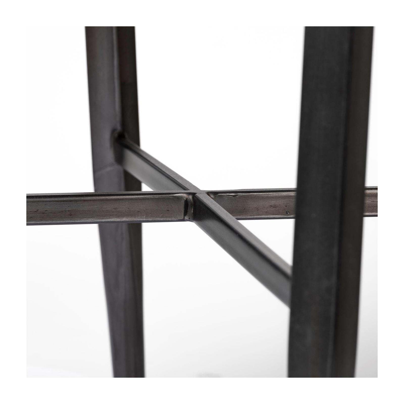 Mercana Horsdal Black Genuine Leather Seat w/ Black Metal Frame Dining Chair Clearance