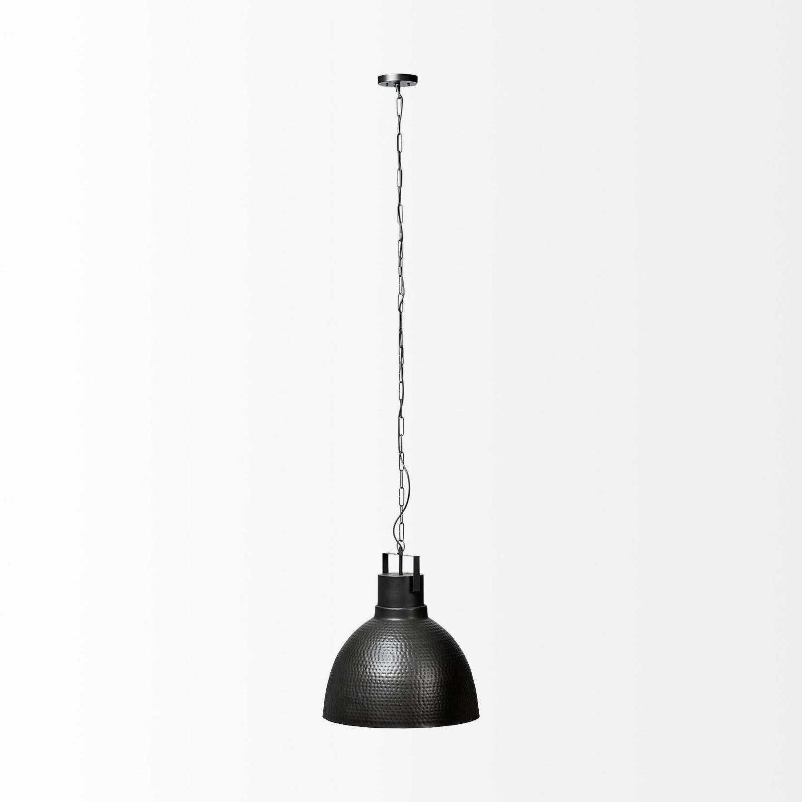 Mercana Minerva Metallic Gray Hammered Detail Pendant Light Clearance