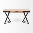 Mercana Steinbeck Light Brown Wooden Iron Frame Office Desk