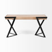 Mercana Steinbeck Light Brown Wooden Iron Frame Office Desk
