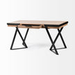 Mercana Steinbeck Light Brown Wooden Iron Frame Office Desk