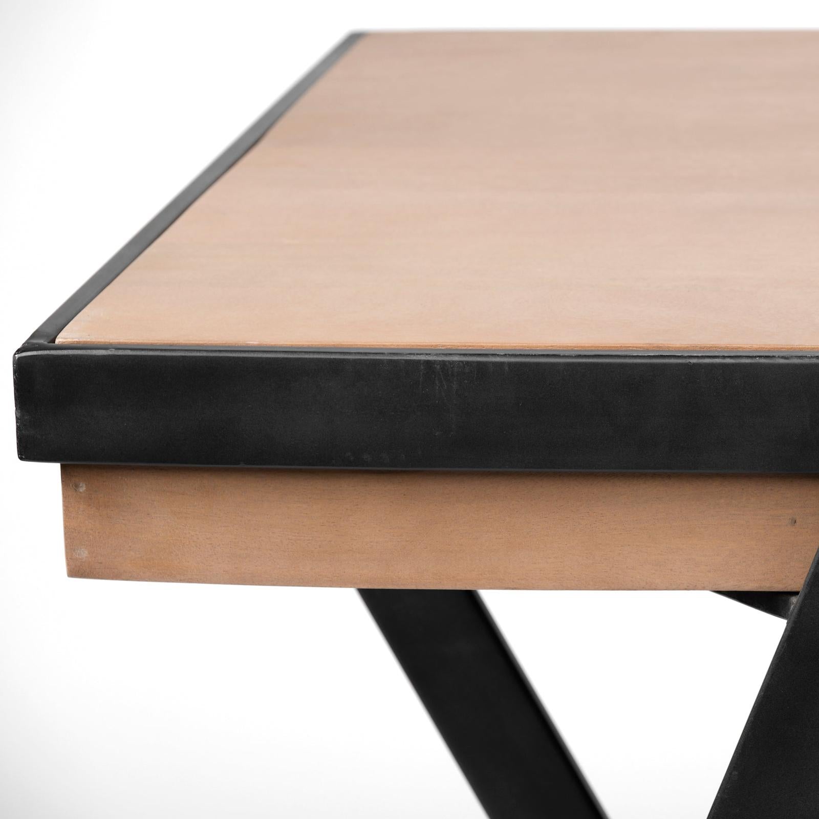 Mercana Steinbeck Light Brown Wooden Iron Frame Office Desk