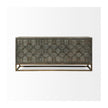 Mercana Genevieve Gray Fir Veneer W/Gold Metal Frame Base 9 Drawer Sideboard Clearance
