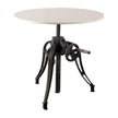 Mercana Emslie Round White Marble Top Black Metal Base Dining Table