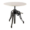 Mercana Emslie Round White Marble Top Black Metal Base Dining Table