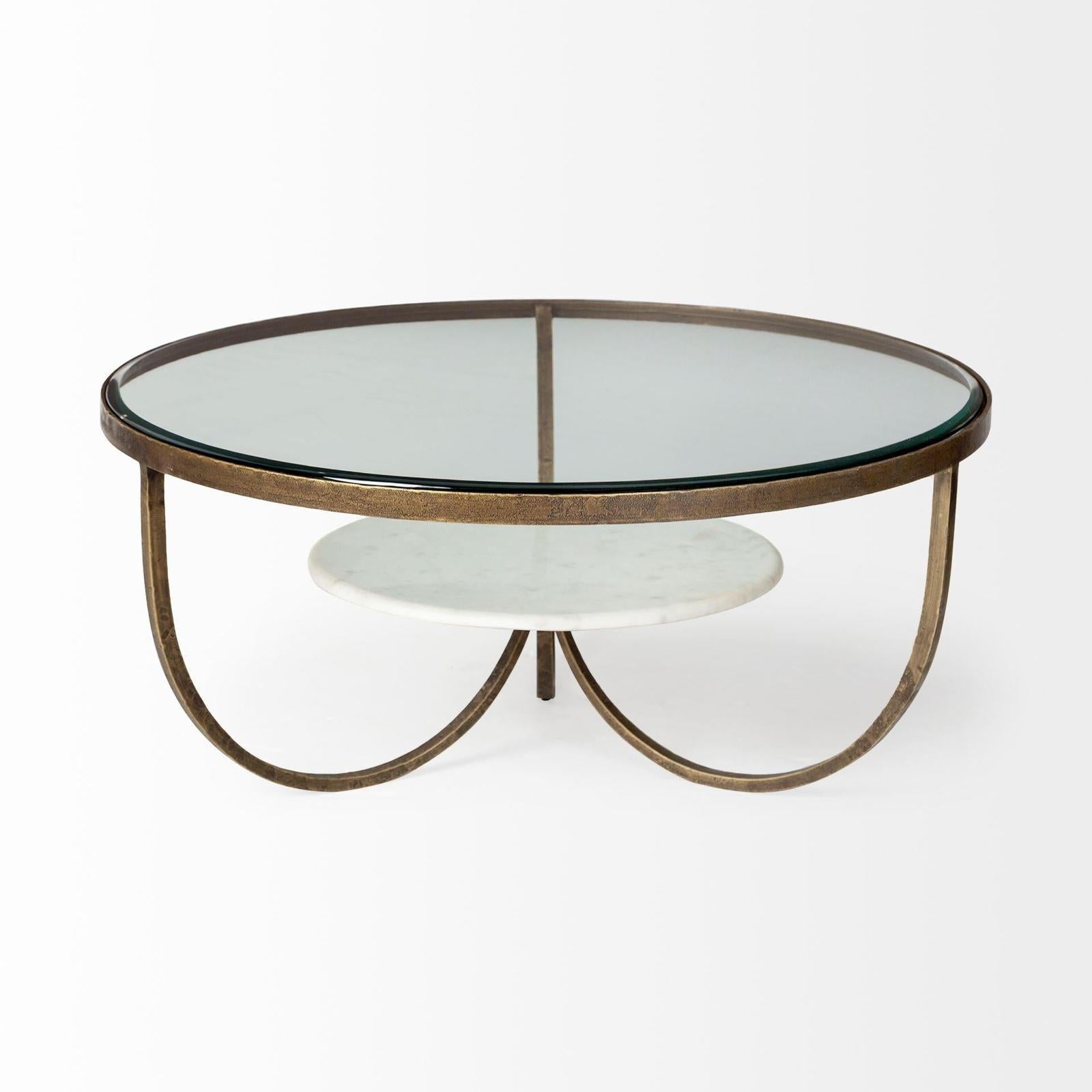 Mercana Reinhold Round Metal Base Coffee Table