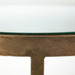 Mercana Reinhardt Round Glass Top Metal and Marble Detail End/Side Table