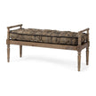 Mercana Fullerton Jute Patterned Top W/Brown Wood Base Accent Bench
