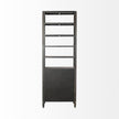 Mercana Sunnyvale Dark Brown Solid Wood and Mirrored Glass Four Shelf Shelving Unit Clearance