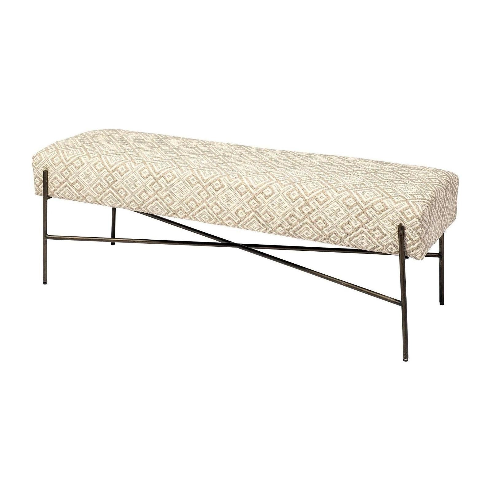 Mercana Avery Upholstered Seat With Metal Base Accent Bench