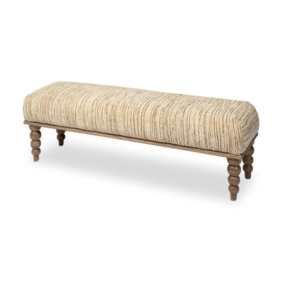 Mercana Alder II Cream Upholstered Seat Wooden Base Accent Bench