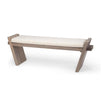 Mercana Elaine Brown Wood Upholstered Cream Seat Entryway Bench Clearance