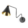 Mercana Cobalt Black Metal Cone Shaped Swivel Wall Sconce