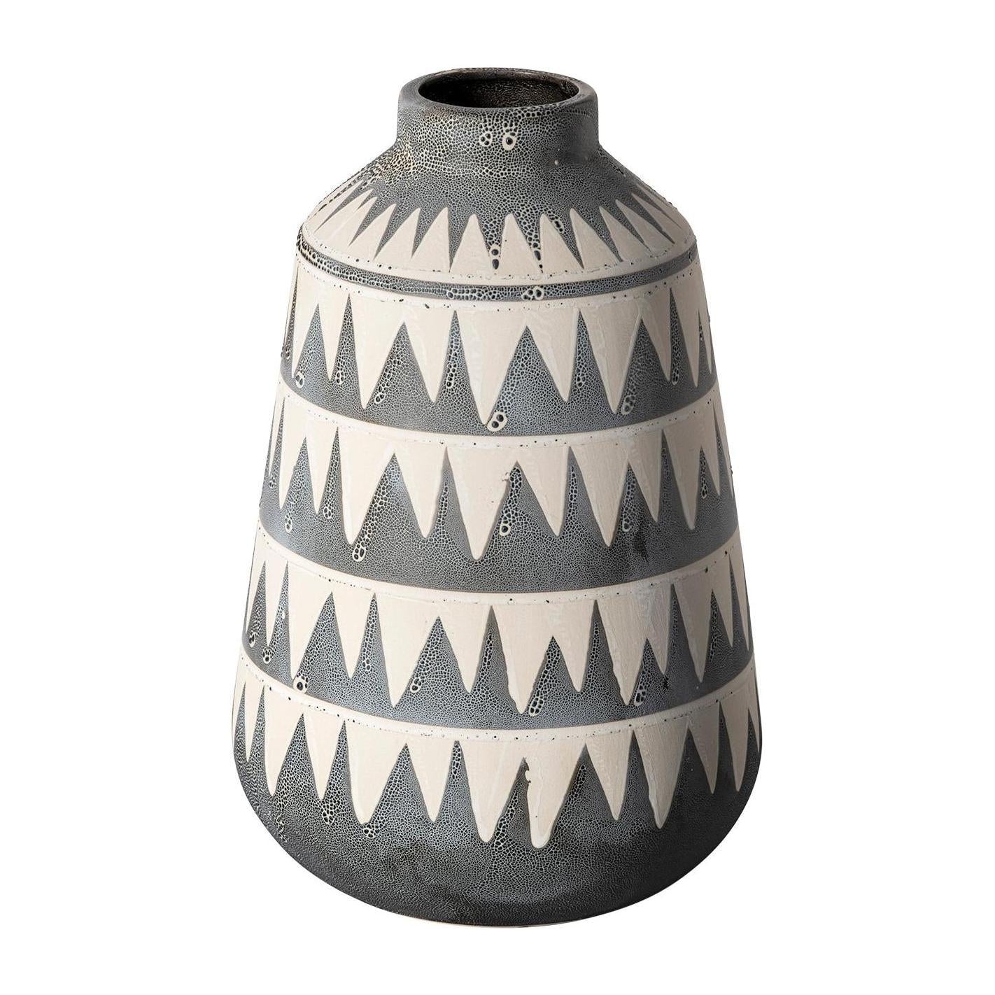 Mercana Delaney Large Gray Patterned Ceramic Vase Clearance