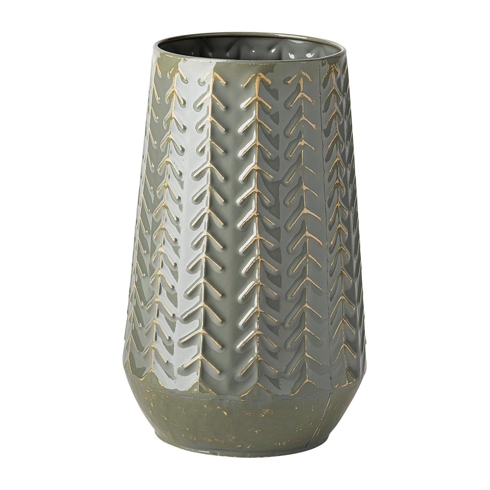 Mercana Gemma Metal Glossy Chevron Vase Clearance